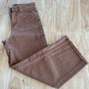 Frank & Oak Nina, Wide Leg Rust Jeans